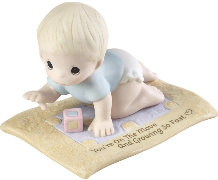 Precious Moments 193004 Baby Crawling On Blanket Figurine