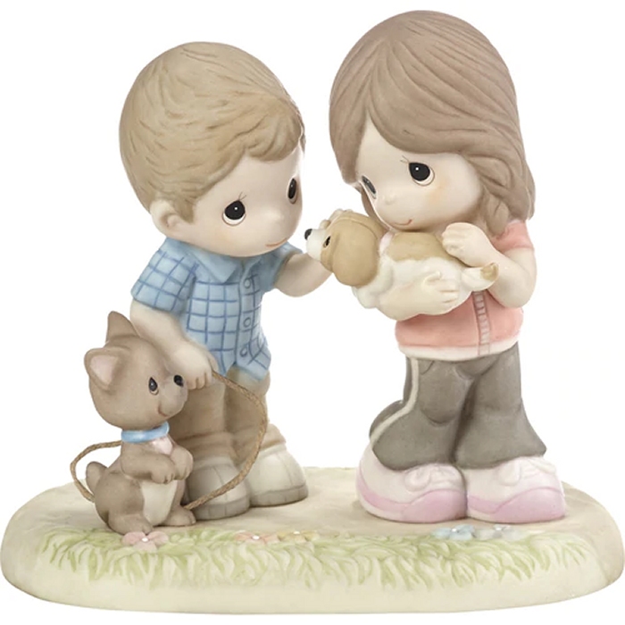 Precious Moments 193011 Couple With Puppies Figurine