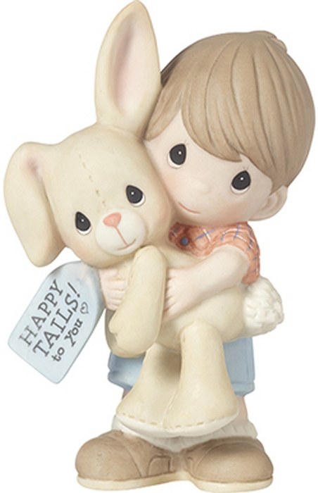 Precious Moments 199007 Boy With Bunny Figurine