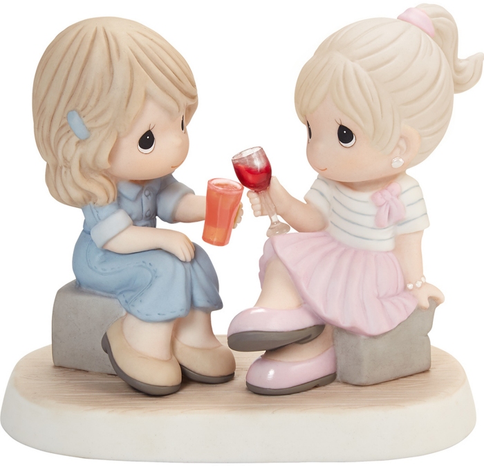 Special Sale SALE202014 Precious Moments 202014 Two Friends Toasting Figurine Brunette with Medium Skin Tone