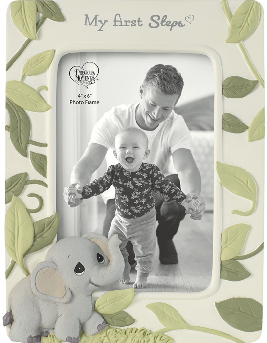 Precious Moments 202405 Precious Earth Baby's First Steps Photo Frame With Elephant