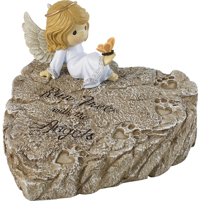 Precious Moments 202425 Angel On Garden Stone With Paw Prints