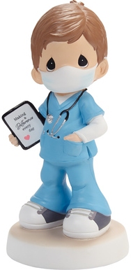 Precious Moments 202431 Blonde Boy Healthcare Worker Figurine