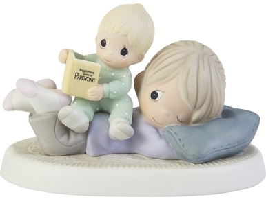 Precious Moments 203013 Child Reading Book On Top Of Mom Figurine