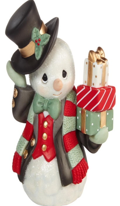 Precious Moments 211017 Annual Snowman Holding Gifts Figurine