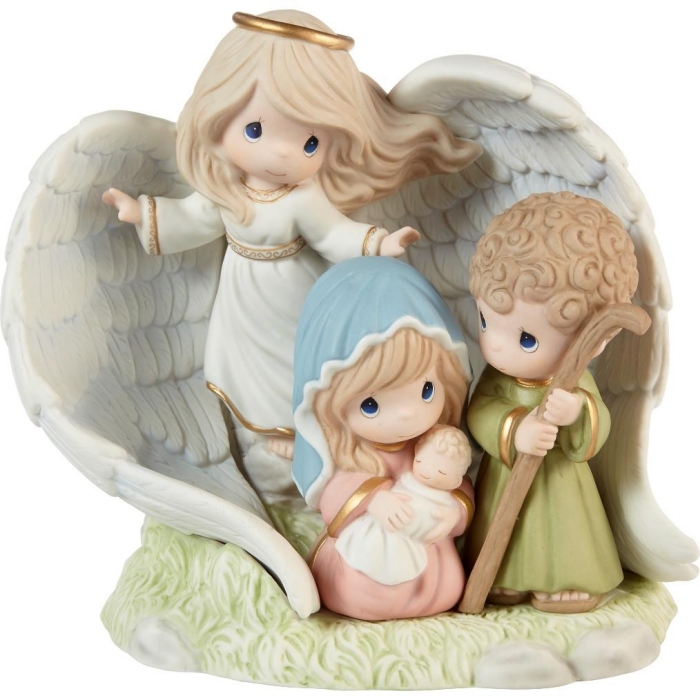 Precious Moments 211039 Angel Enveloping Holy Family Figurine