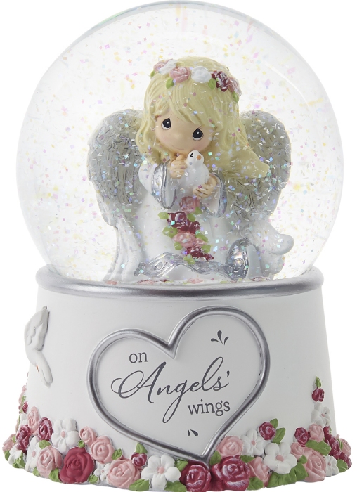 Precious Moments 213102 Angel With Dove Bereavement Musical Snow Globe