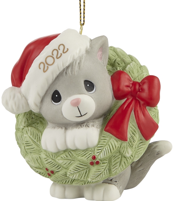 Precious Moments 221007 Dated 2022 Cat Christmas Ornament
