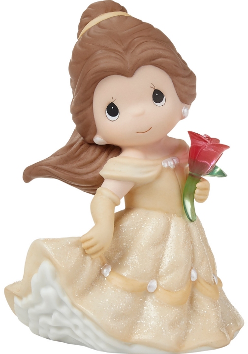 Precious Moments 222028 Disney Belle With Glass Rose Figurine