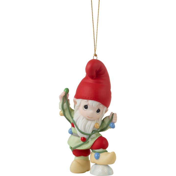 Precious Moments 231032N Gnome With Christmas Lights Ornament