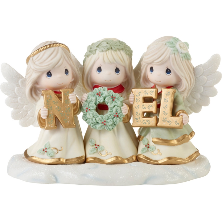 Precious Moments 231035 Ltd Ed Angels With NOEL Sign Figurine