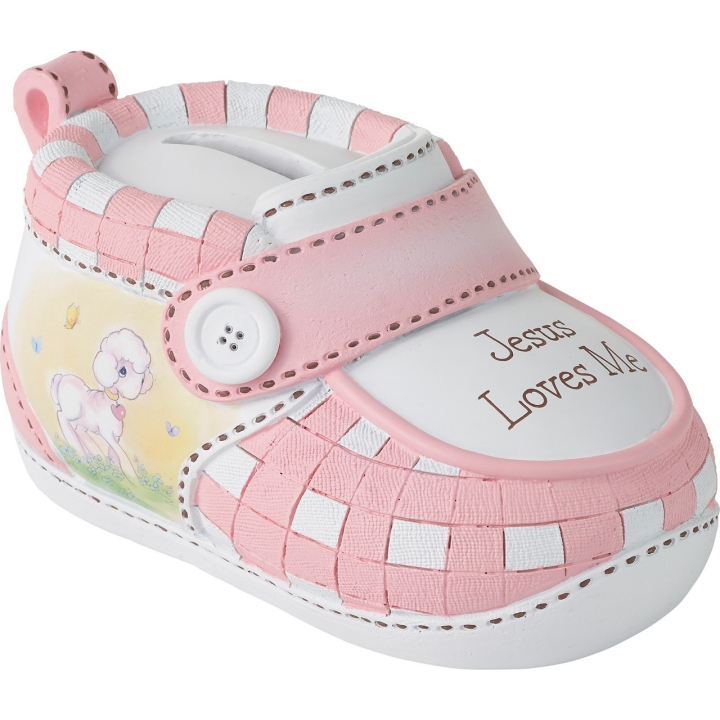 Precious Moments 236403 Jesus Loves Me Pink Bootie Bank