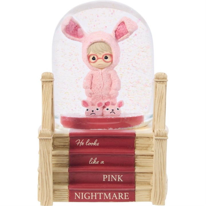 Precious Moments 241112 A Christmas Story Ralphie in Pink Rabbit Suit Snow Globe
