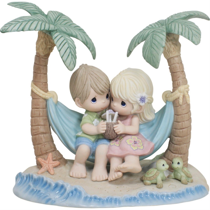 Precious Moments 252011N Ltd Ed Couple In Hammock Figurine