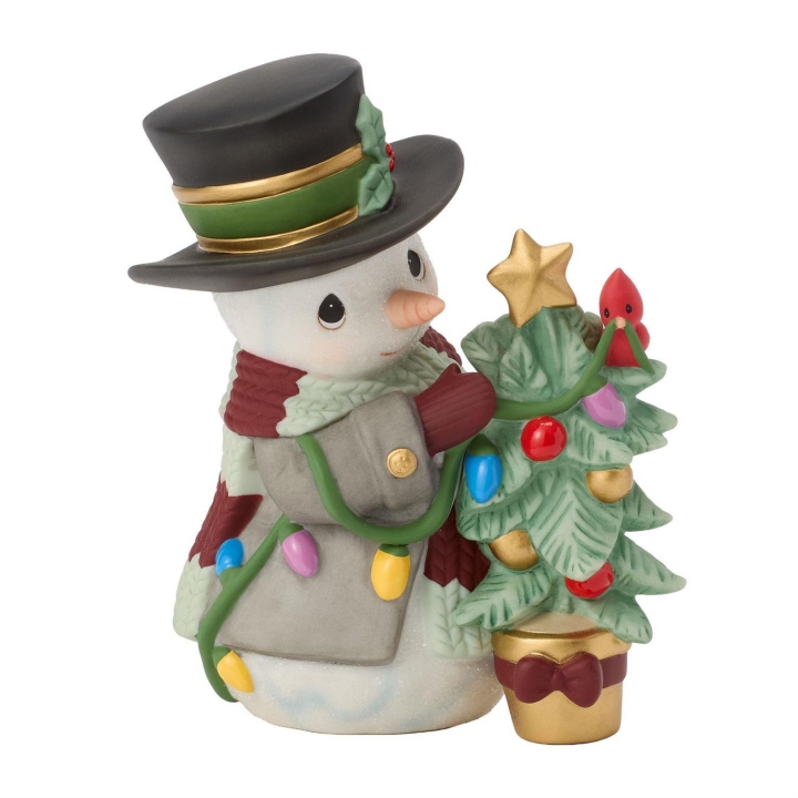 Precious Moments 261015 Annual Snowman With Tree Figurine