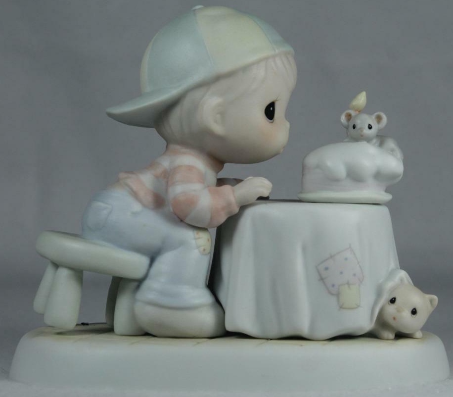 Precious Moments 325538 Birthday Boy Blowing Out Candle Figurine