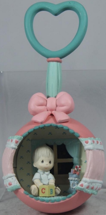 Precious Moments 586412 You Brighten My Holidays Pink Blue Ornament