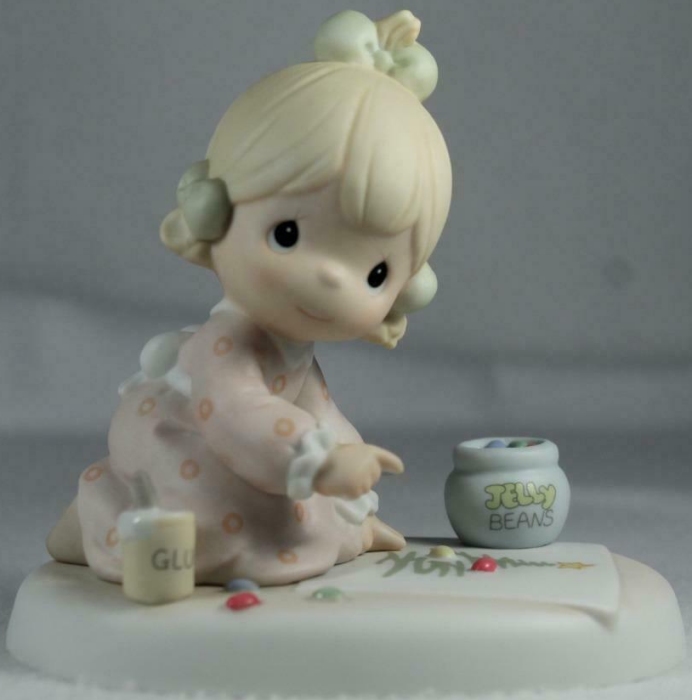 Precious Moments 587885 Girl Artist Eating Jellybeans Figurine