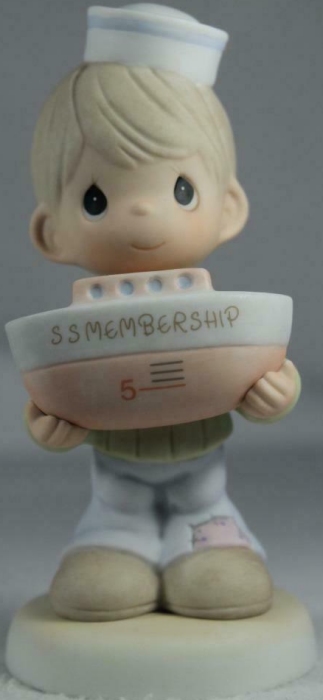Precious Moments 635243 Precious Moments-'Thank You For Your Membership' Holding Ship Fig 