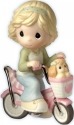 Precious Moments 102007 Girl with Puppy on Bicycle Figurine