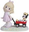 Precious Moments 114907 Disney Girl Pulling Minnie In Wagon Figurine