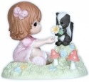 Precious Moments 121017 Girl Receiving Flower From Skunk Figurine