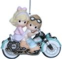 Precious Moments 121042 Couple on Motorcycle Ornament