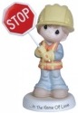 Precious Moments 123005 Construction Boy Holding Stop Sign Figurine