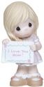 Precious Moments 124002 Girl with I I Love You Mom Sign Figurine