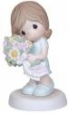 Precious Moments 124020 Mom Holding Bouquet of Flowers Figurine