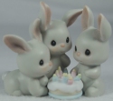 Precious Moments 128686 Another Year And More Grey Hares Rabbits Figurine