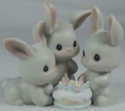 Precious Moments 128686 Another Year and More Grey Hares Rabbits Figurine