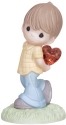Precious Moments 133002 Boy with Heart Behind Back Figurine