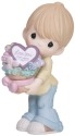 Precious Moments 134002 Boy with Heart Cookie Bouquet Figurine