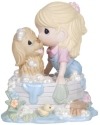 Precious Moments 134014 Girl with Dog In Wash Tub Figurine
