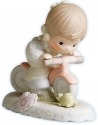 Precious Moments 136255B Brunette Girl on Bike Age 6 Figurine