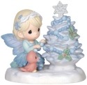 Precious Moments 141038 Fairy Putting Star on Pinecone Tree Figurine