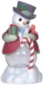 Precious Moments 141114 Snowman with Candy Cane and Gift Waterball