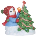 Precious Moments 141413 Snowman Decorating Tree LED Figurine