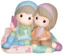 Precious Moments 143026 Girls Sitting on Large Pillows Taking Selfie Figurine