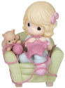 Precious Moments 144014 Girl Knitting with Cat Figurine