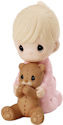 Precious Moments 152001 Baby Girl and Teddy Bear In Prayer Figurine