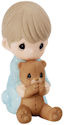 Precious Moments 152002 Baby Boy and Teddy Bear In Prayer Figurine