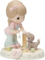 Precious Moments 154034B Brunette Girl with Kitten and Toys Age 7 Figurine