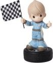 Precious Moments 154040 Boy Racer with Flag Figurine