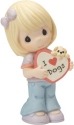 Precious Moments 154047 Girl Holding I Love Dogs Figurine