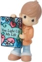 Precious Moments 154056 Boy Holding Stained Glass Up Figurine