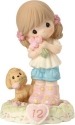 Precious Moments 162011B Girl with Puppy and Flowers Age 12 Figurine