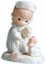 Precious Moments 163740B Brunette Girl Nurse Age 7 Figurine
