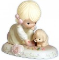 Precious Moments 163759 Girl with Puppies and Marbles Age 8 Figurine